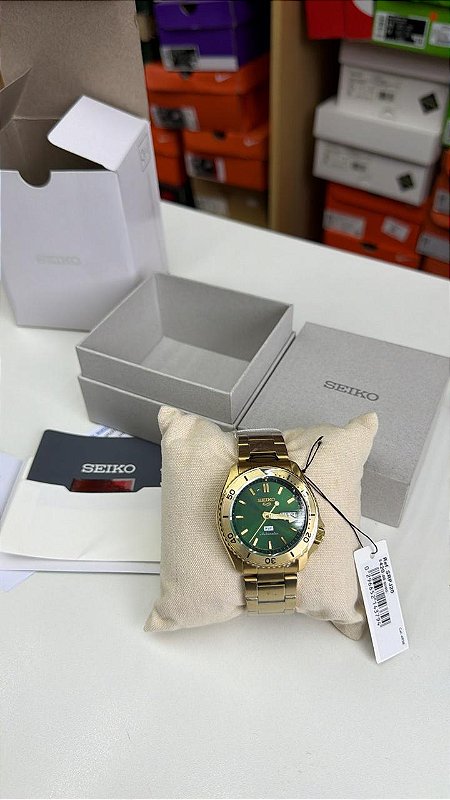 HUF X SEIKO RELÓGIO 5 SPORT GREEN 43MM - mercadohype