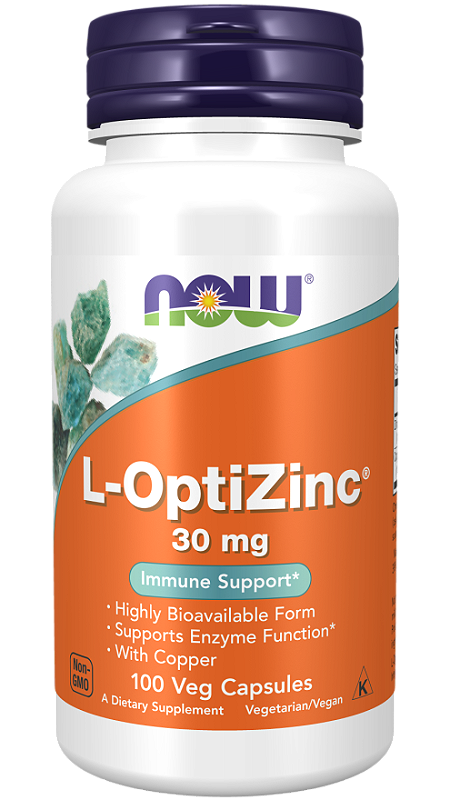Optiza Use L-OPTIZINC 30MG 100 CÁPSULAS NOW FOODS - Be Fit