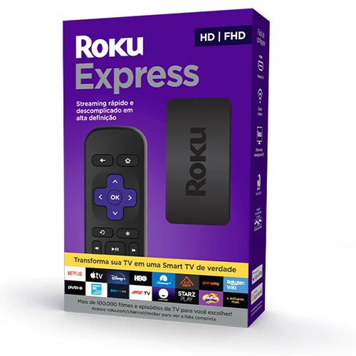 Roku Express Smart TV BOX Streaming Player Full HD Com Controle Remoto 