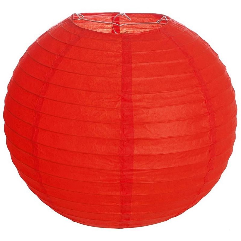 Luminária Japonesa Redonda Vermelha 40 cm