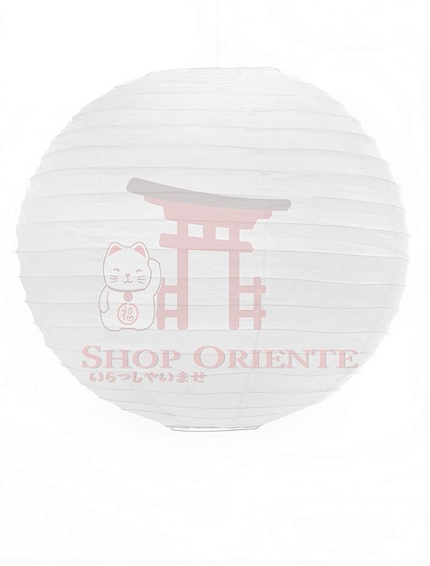 Luminária Japonesa Redonda Branca 40 cm (Tecido)