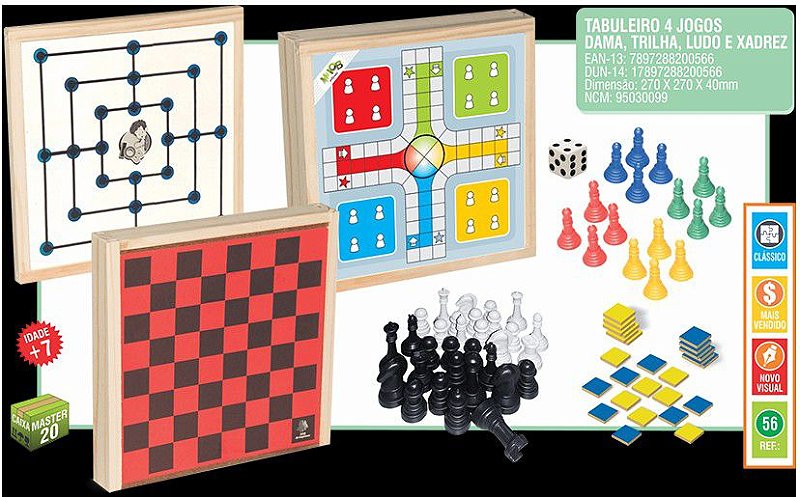 Jogo de Dama and Ludo Educativo Infantil Tabuleiro in Madeira