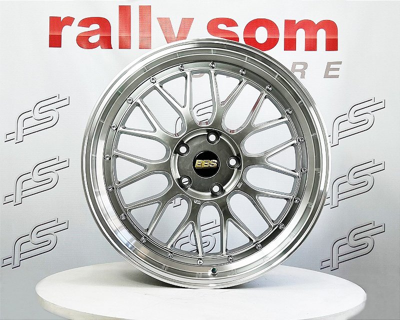 Jogo de Roda BBS LM Grafite Brilhante Borda Diamantada 5x120