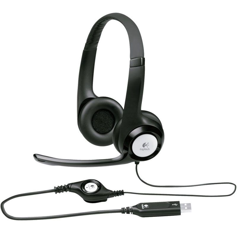 Fone De Ouvido Headset C Microfone Logitech H Usb Preto Atainfo Computadores