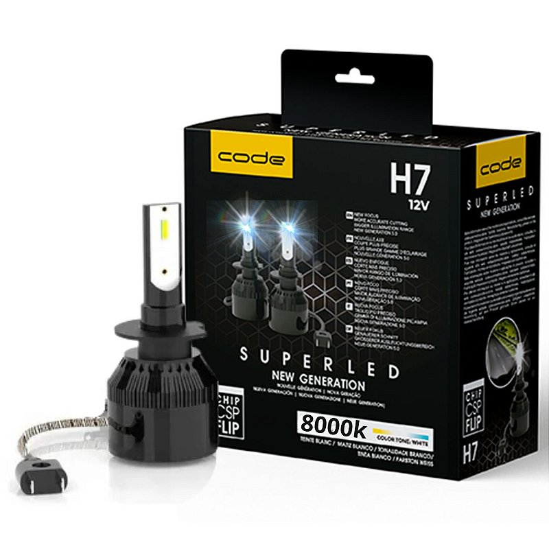 KIT LAMPADAS SUPER LED H7 CODE 8000K - MFL ACESSORIOS LTDA