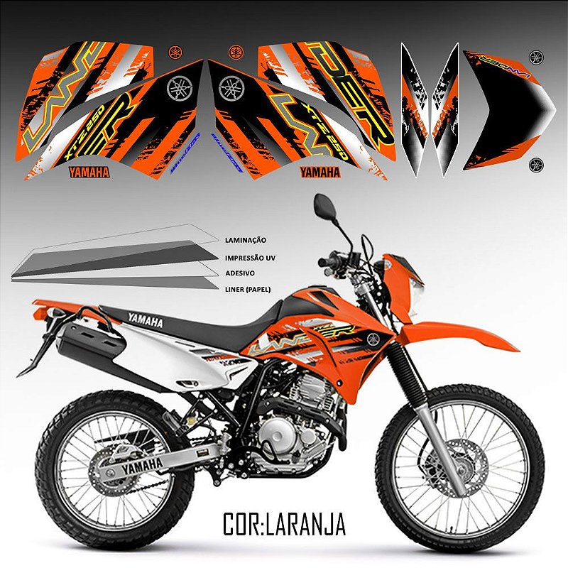 Faixa adesiva Yamaha Lander 250 laranja laranja 2018