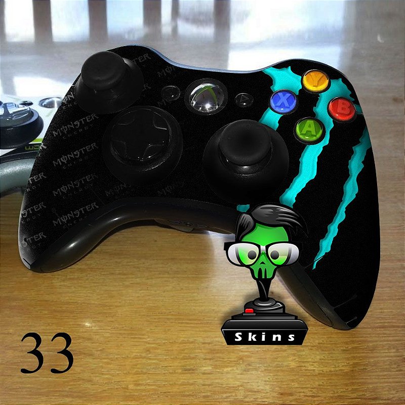 Adesivo de controle xbox 360 monster energy ciano