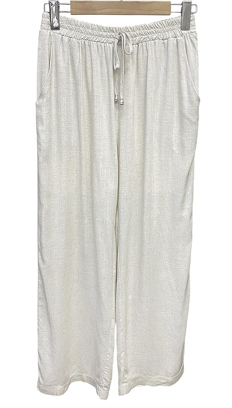 Calça Reta Listras Viscolinho