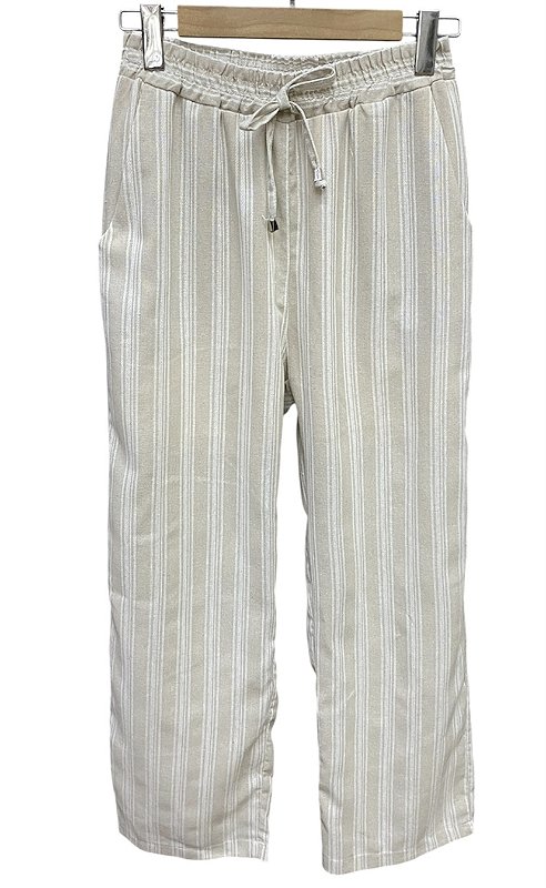 Calça Reta Listras Viscolinho