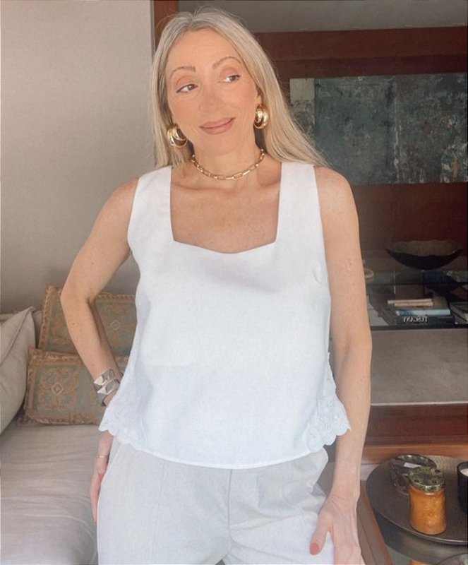 Cropped Regata Guipir Barra Viscose