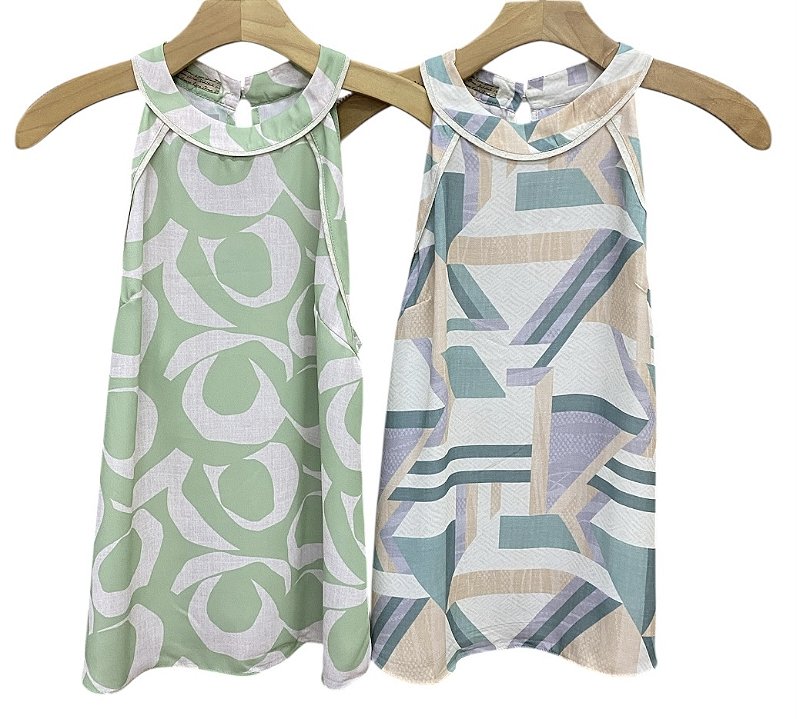Blusa Regata Estampada Viscose