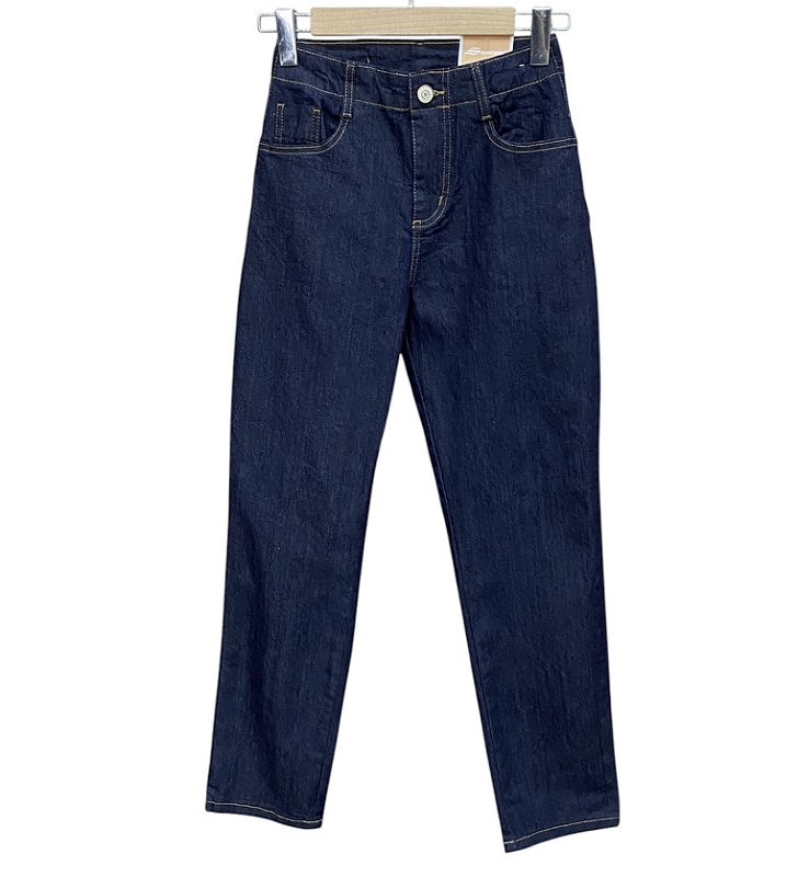 Calça Reta Cintura Alta Jeans