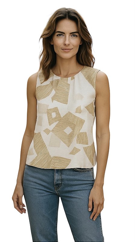 Blusa Regata Estampada Viscose