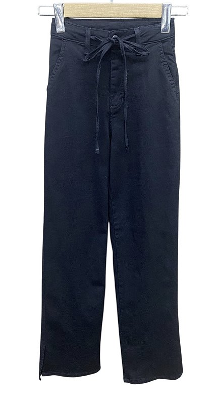 Calça Wide Leg Cintura Alta Sarja