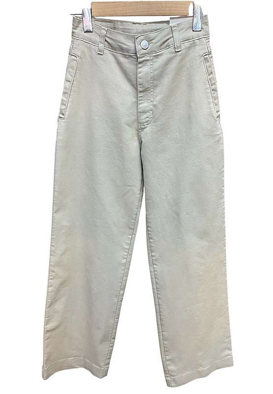 Calça Wide Leg Cintura Alta Sarja