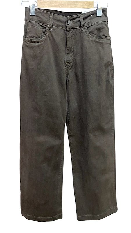 Calça Wide Leg Cintura Alta Sarja