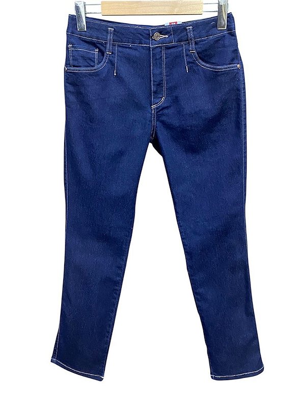 Calça Reta Cintura Alta Jeans
