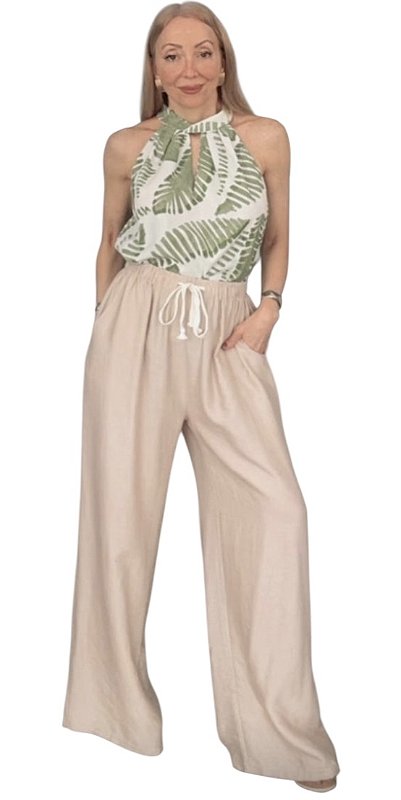 Calça Elástico Cintura Viscose