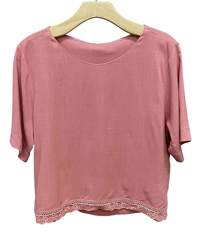 Blusa Manga Curta Guipir Viscose