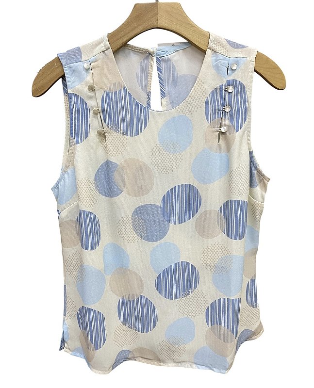 Blusa Regata Botões Viscose