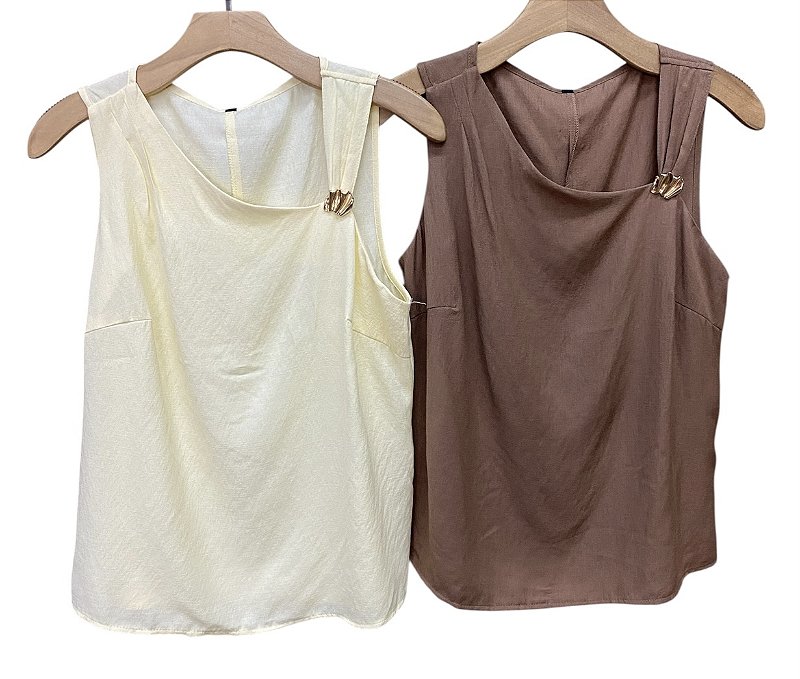 Blusa Regata Fivela Viscose