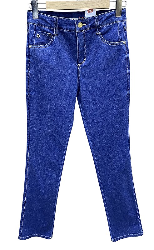 Calça Reta Cintura Alta Jeans
