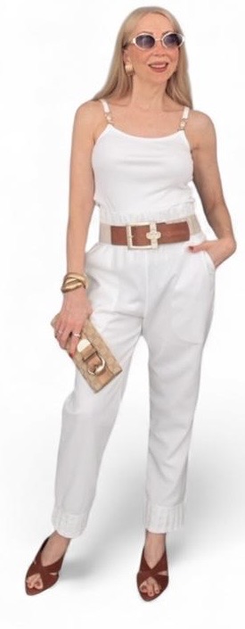 Calça Elástico Cintura Viscolinho