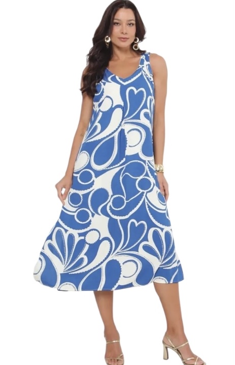 Vestido Midi Regata Estampado Viscose