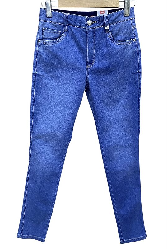 Calça Cigarrete Cintura Alta Jeans