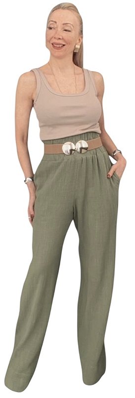 Calça Elástico Cintura Viscolinho