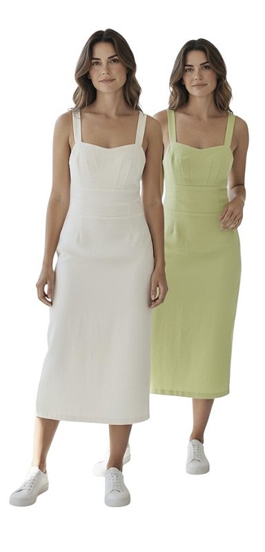 Vestido Alça Midi Viscolinho