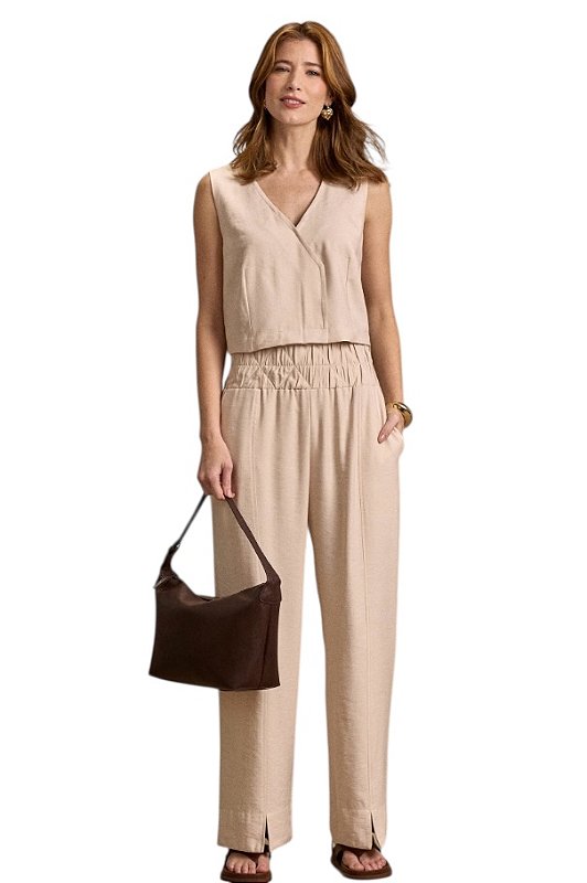 Calça Elástico Cintura Viscolinho