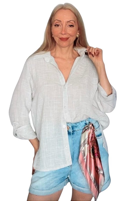 Camisa Manga 7/8 Viscolinho