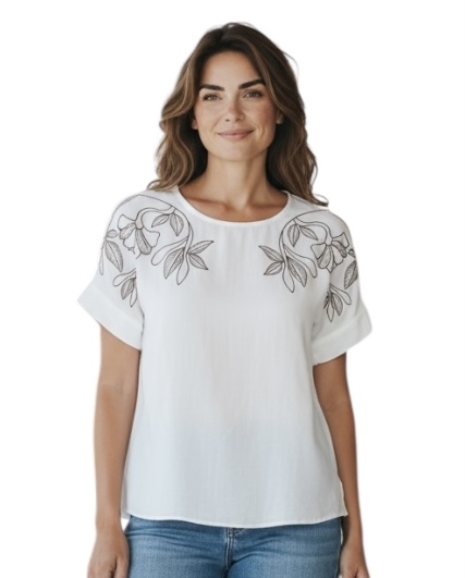 Blusa Manga Curta Viscose
