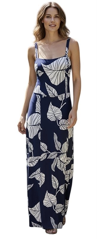 Vestido Alça Estampado Amarração Costas Viscose