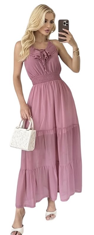 Vestido Longo Alça Viscose