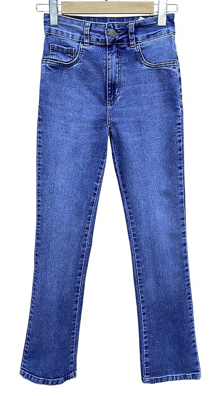 Calça Reta Cintura Alta Jeans