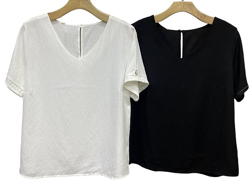 Blusa Detalhe Manga Viscose