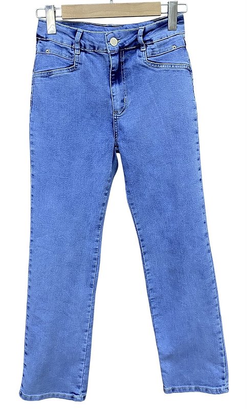 Calça Reta Cintura Alta Jeans