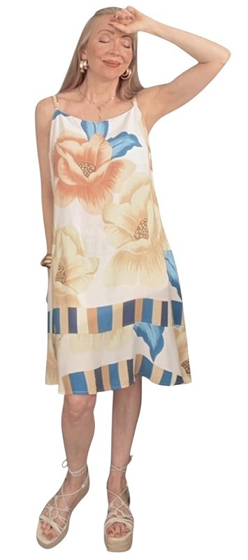 Vestido Curto Alça Estampado Viscose