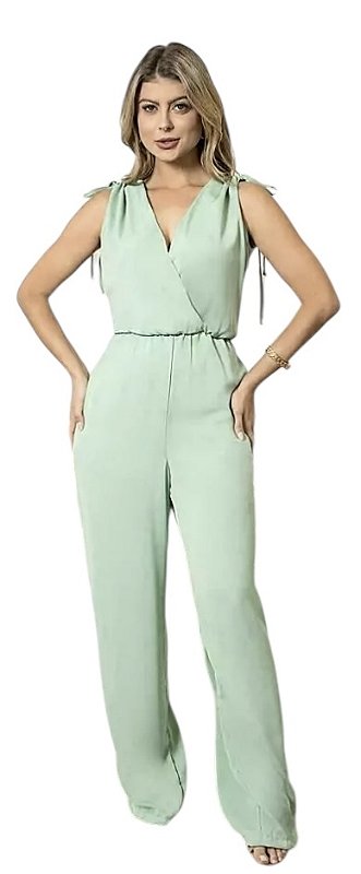 Macacão Regata Ajuste Ombro Viscose