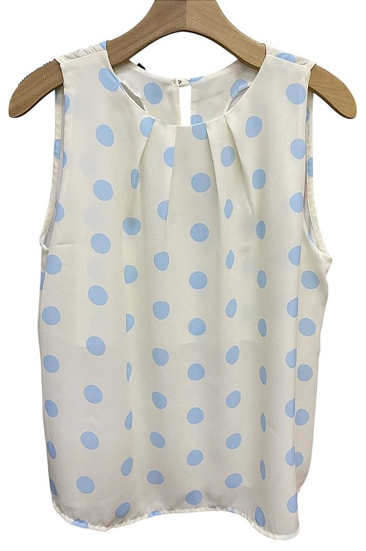 Blusa Regata Poá Crepe