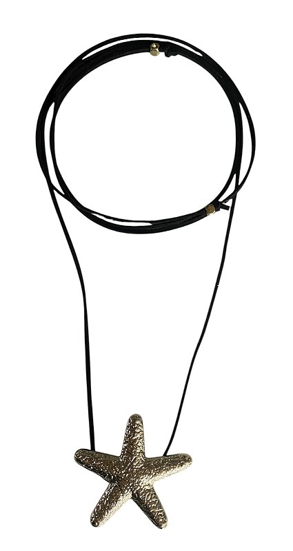 Colar Estrela Dourada Cordão