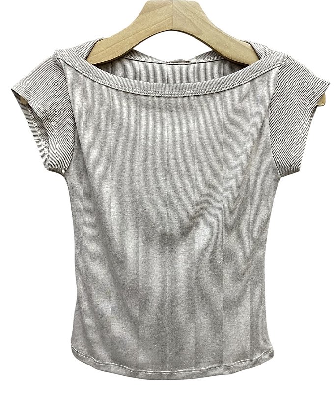 Blusa Manga Curta Malha Rib