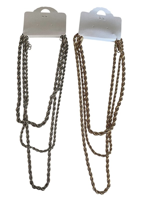 Colar Triplo Correntes