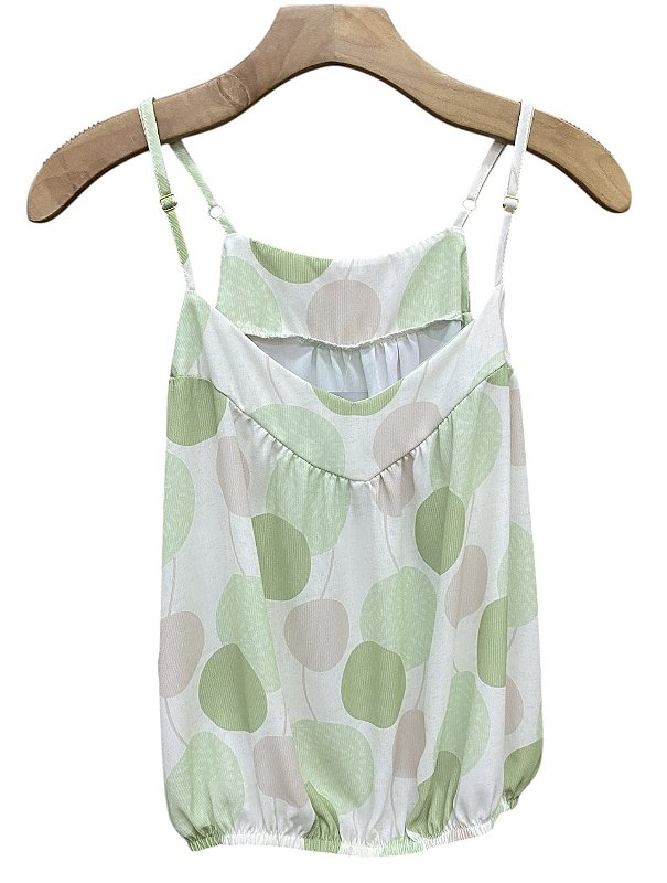 Blusa Alça Estampada Crepe