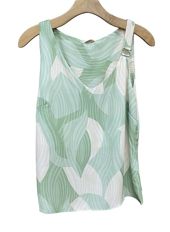 Blusa Regata Estampada Crepe