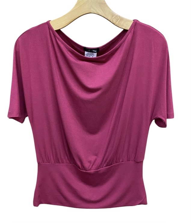 Blusa Manga Curta Elástico Cintura Viscomalha
