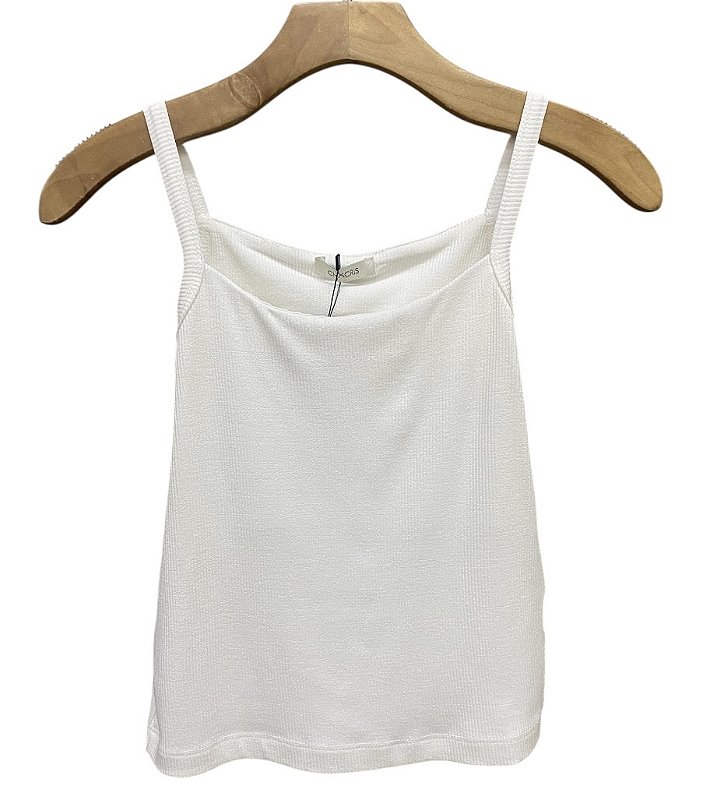 Cropped Alça Malha Rib