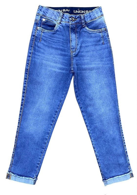 Calça Capri Cintura Alta Jeans